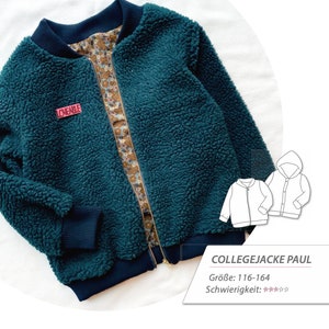 Sewing pattern & instructions college jacket Paul 116-164