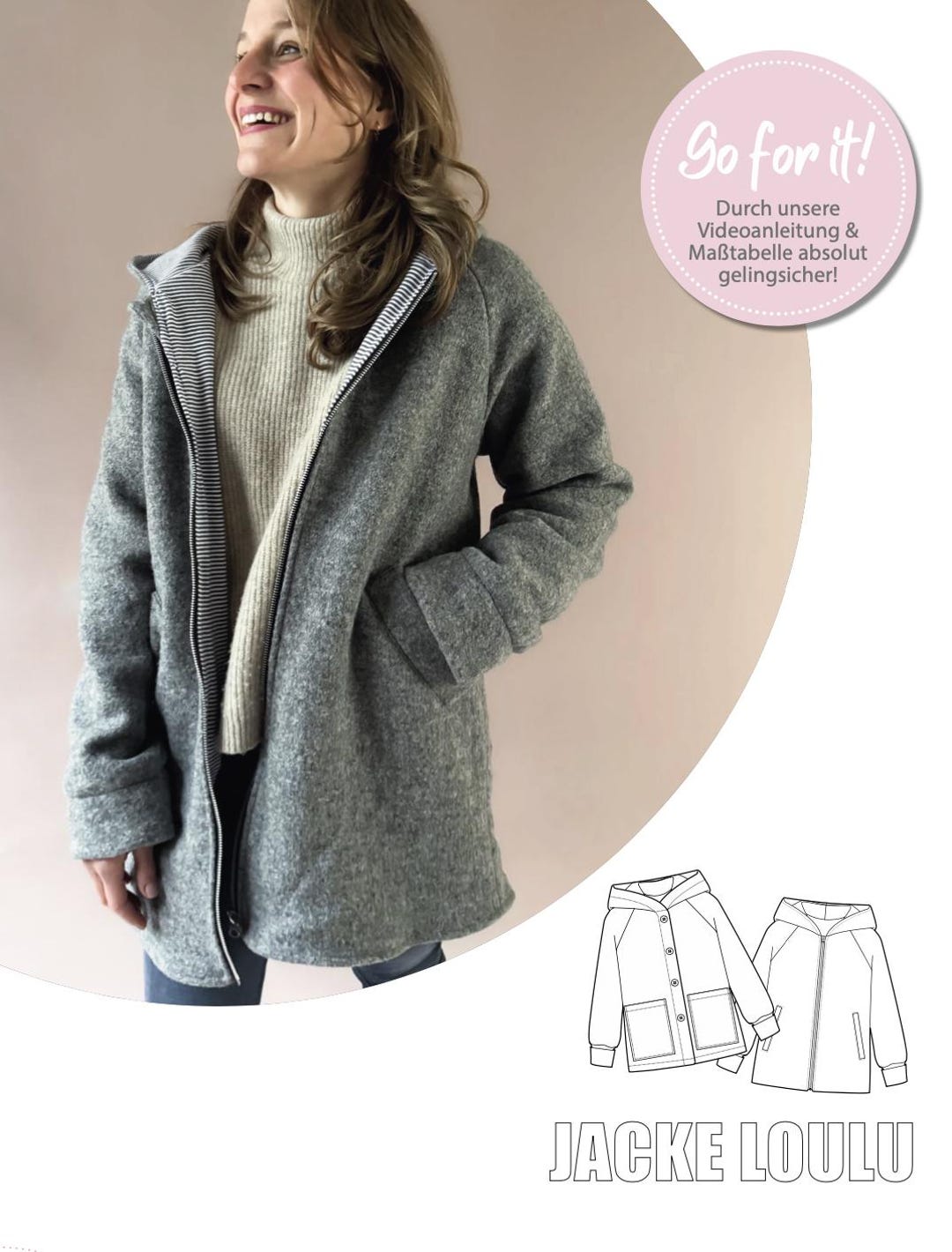 Women's Jacket Loulu Size 34-52, Digital Sewing Pattern, Teddy Jacket ...