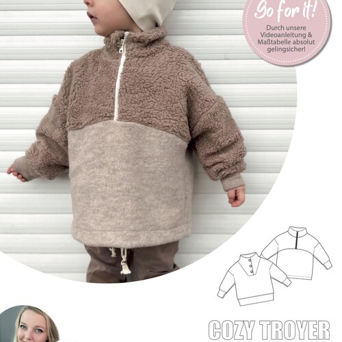 Cozy Troyer Size 74-134 (EU), Sewing pattern & instructions