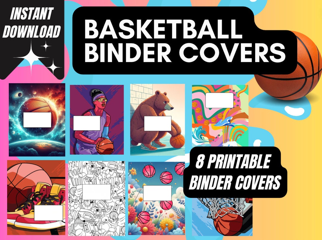 Basketball Binder Covers: 8 Printable Designs (PDF Download) - Etsy