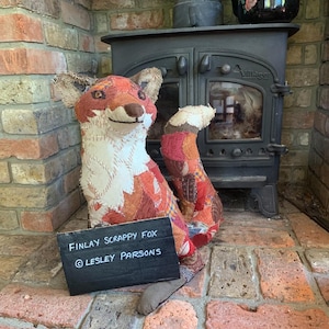 Finlay Scrappy Fox  PDF Pattern and Instructions with youtube video