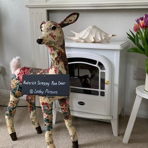 Roderick Scrappy Roe Deer, pdf Pattern and instructions with youtube videos