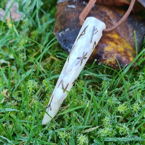 Younger Futhark Antler Pendant