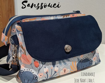 Shoulder bag / double bag / handbag SANSSOUCI by LindaMaj in floral design