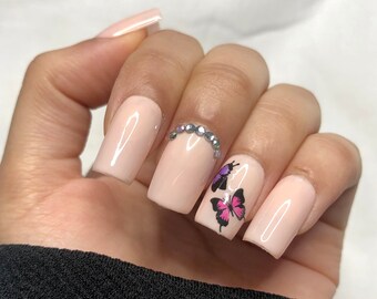 Baby Pink Nails Etsy Uk Baby Pink Nails Etsy Uk