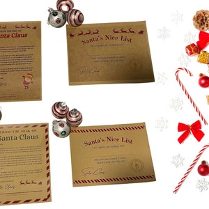 Gepersonaliseerde brief van de kerstman en Nice Certificaat bundel