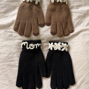 Personalized & Embroidered Touchscreen Warm Winter Gloves with Plush Interior Lining/ Unisex/Mens winter gloves/womens gloves