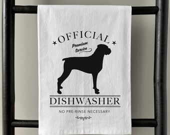Boxer Dog Flour Sack Towel | Farmhouse Kitchen Decor | Dog Lover Gift