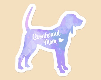 Coonhound Mom Sticker: Waterproof Dog Mom Decal
