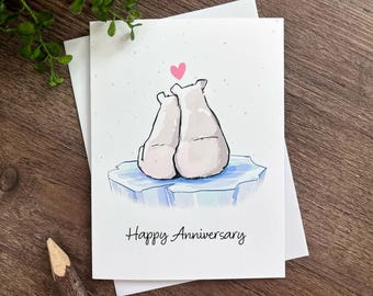 Polar Bear Anniversary Card, Coolest Couple