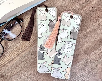 Cute Bunny Lover Laminated Bookmark | Rabbit Love Handmade Book Reader Accessory | Bookish Gift