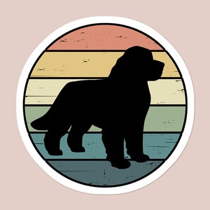 Rainbow Shiplap Newfoundland Dog Sticker: Waterproof Vinyl Decal