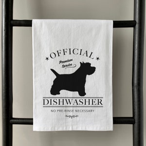 West Highland White Terrier Flour Sack Towel | Westie Farmhouse Kitchen Decor | Dog Lover Gift