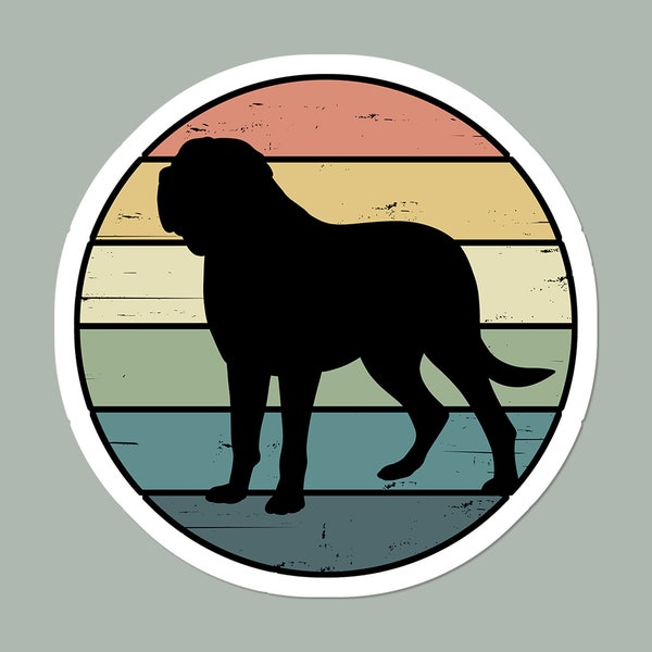 Rainbow Shiplap  English Mastiff Dog Vinyl Sticker | Mastiff Laptop Sticker | Dog Lover Water Bottle Sticker | Car Decal