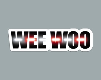 Wee Woo Fire Truck Vinyl Sticker: EMT Paramedic Decal