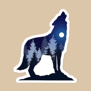 Wolf Howl Vinyl Sticker | Wilderness Wolf Laptop Sticker | Baying Wolf Water Bottle Sticker | Car Decal