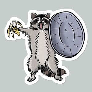 Raccoon Warrior Funny Trash Panda Vinyl Sticker |  Laptop Sticker | Water Bottle Sticker | Car Decal