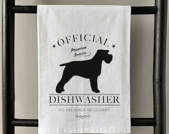 Schnauzer Flour Sack Towel | Farmhouse Kitchen Decor | Dog Lover Gift