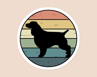 English Springer Spaniel Rainbow Shiplap Vinyl Sticker: Dog Lover Decal