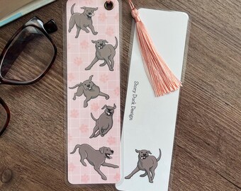 Playful Labrador Retriever Dog with Zoomies Bookmark | Handmade Book Reader Accessory | Bookish Gift