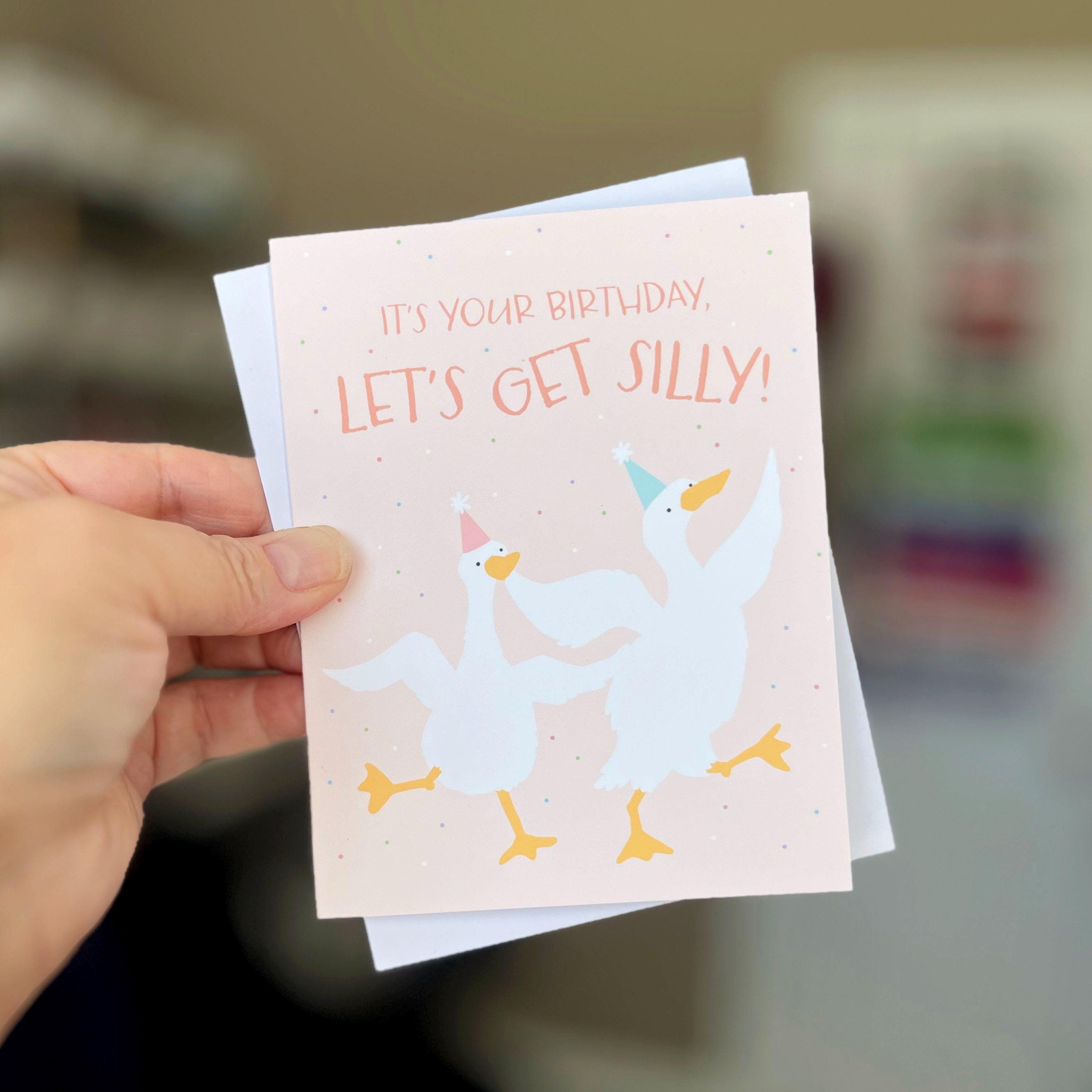 Silly Goose Birthday Card | Bird Lover Gift - Etsy