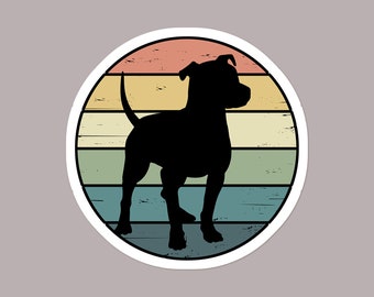 Rainbow Shiplap  Pit Bull Dog Vinyl Sticker | Pitbull Dog Laptop Sticker | Pittie Water Bottle Sticker | Pibble Dog Car Decal