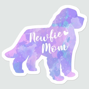 Newfie Mom Waterproof Sticker: Newfoundland Dog Laptop Decal