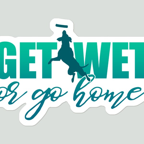 Dock Diving Dog Sticker: Waterproof Vinyl Decal