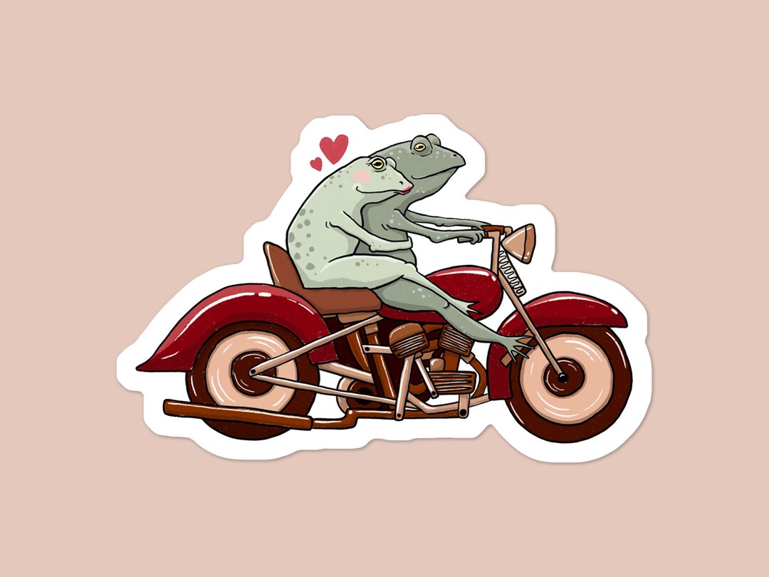 Biker Frogs Riding Motorcycle | Couples Art | Frog Toad Lover Laptop ...