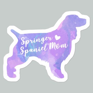 Springer Spaniel Mom Dog Lover Sticker | Purple Watercolor English Springer Spaniel | Laptop Sticker | Water Bottle Sticker
