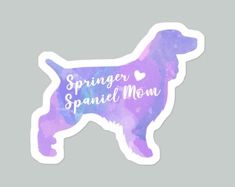 Springer Spaniel Mom Sticker: Purple Watercolor Dog Lover Gift
