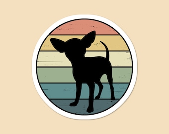 Rainbow Shiplap Chihuahua Vinyl Sticker: Waterproof Car Decal