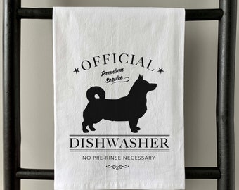 Swedish Vallhound Flour Sack Towel | Farmhouse Kitchen Decor | Dog Lover Gift