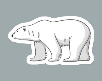 Polar Bear Arctic Animals Vinyl Sticker | Water Bottle Sticker | Laptop Sticker | Car Decal