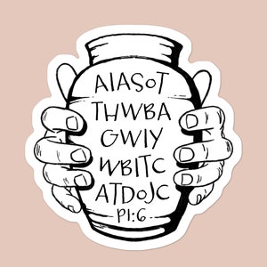 Philippians 1:6 Bible Memory Verse Acronym Clay Pot Vinyl Sticker