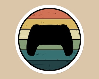 Rainbow Shiplap Game Controller Vinyl Laptop Sticker | Gamer Water Bottle Sticker | Car Decal