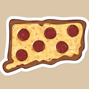 Connecticut Pizza Sticker | New Haven CT Pizza | Connecticut Foodie Sticker | Laptop Sticker | Water Bottle Sticker