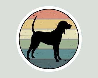 Rainbow Shiplap Coonhound Dog Vinyl Sticker | Hound Dog Laptop Sticker | Water Bottle Sticker | Car Decal