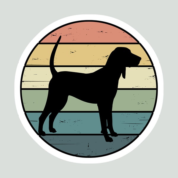 Rainbow Shiplap Coonhound Dog Vinyl Sticker | Hound Dog Laptop Sticker | Water Bottle Sticker | Car Decal