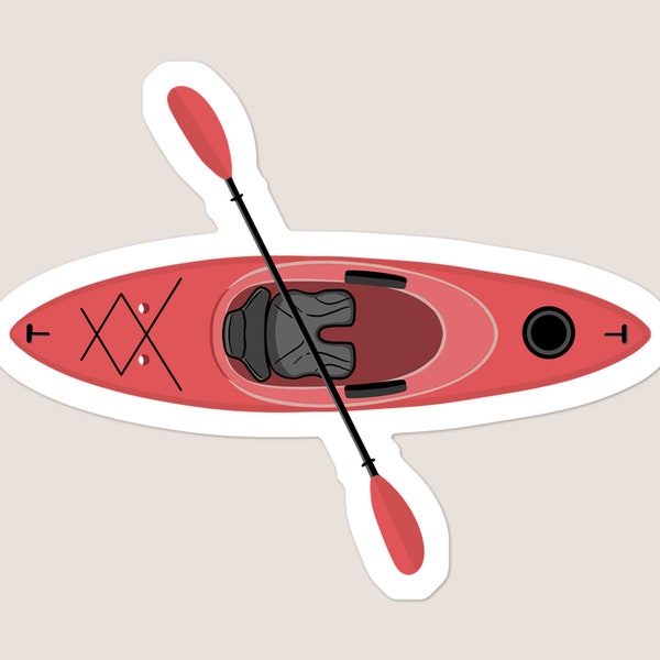 Kayak White Water Adventure Vinyl Sticker | Kayaking Boat Laptop Sticker \ Water Bottle Sticker | Car Decal