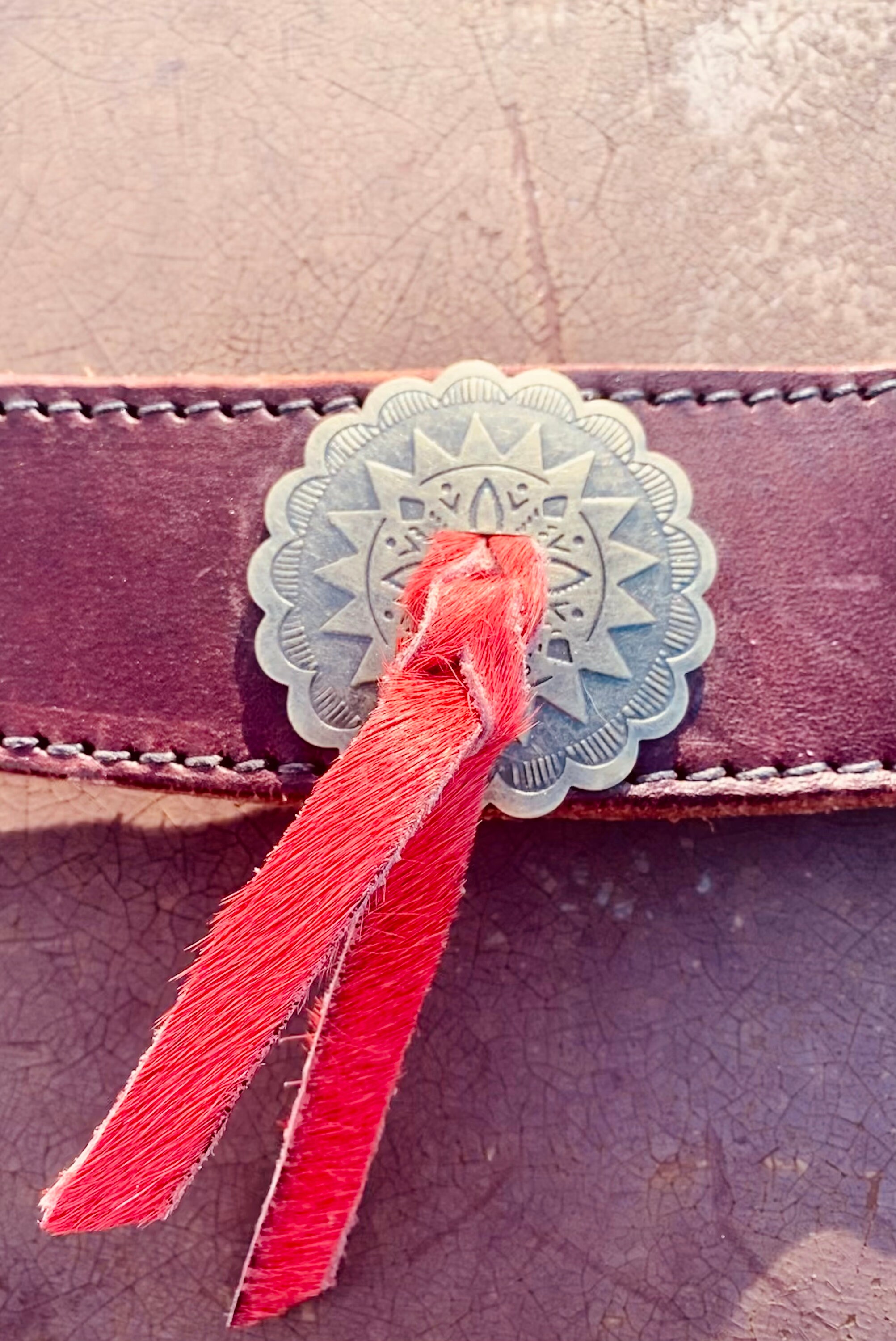 Red cowhide fringe Breast Collar — Muskeecreek Retrievers