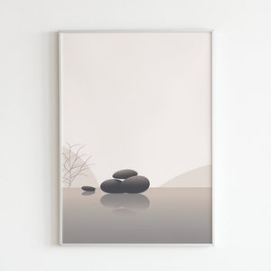 Umarme die Ruhe mit minimalistischen Line Art: Digitale Poster mit ruhigen Naturszenen