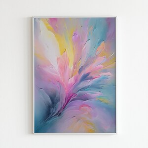 Beruhigende Pastell-Digital-Kunst-Poster, inspiriert von der Natur - Abstrakter Burst, perfekt für jeden Raum!