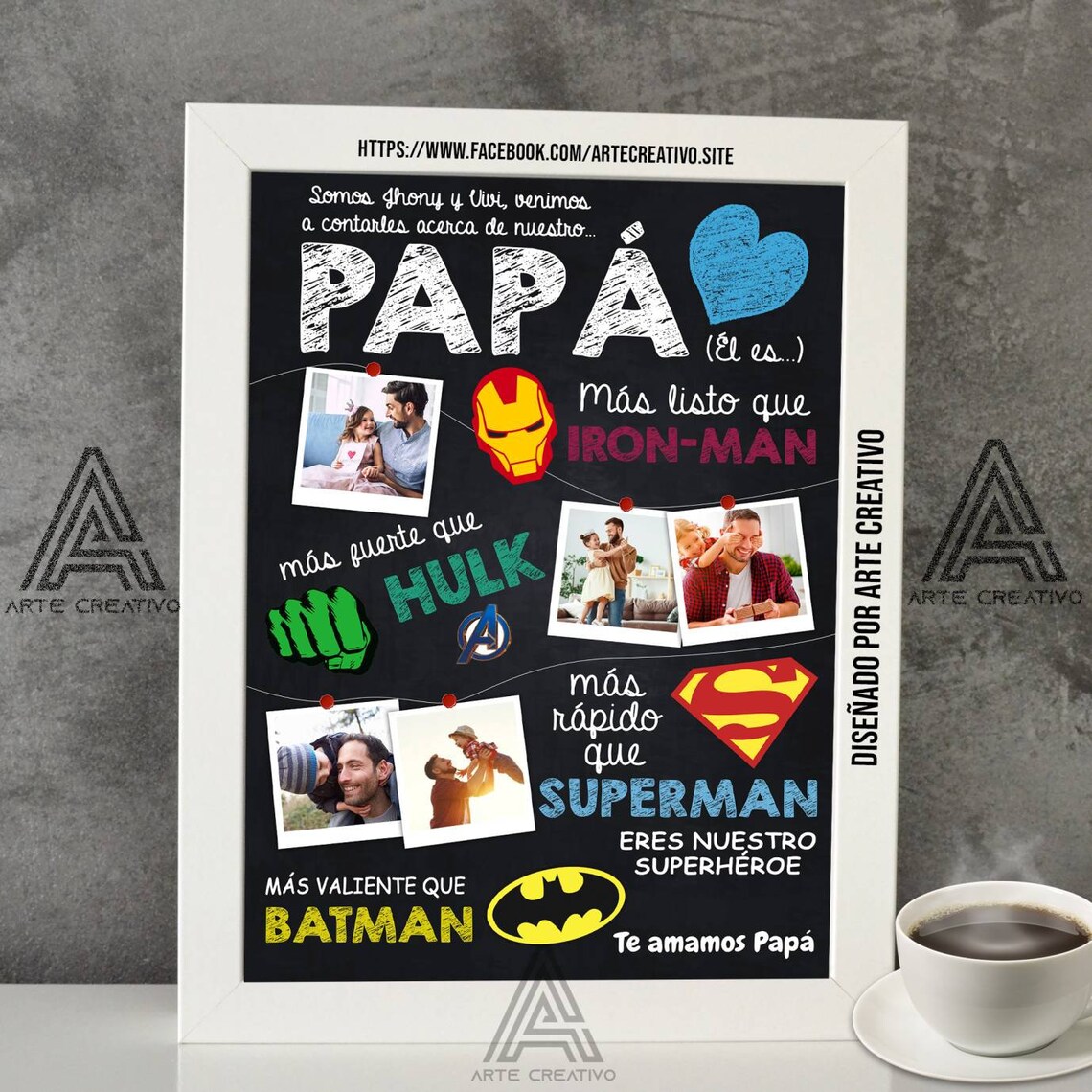 10 Fathers Day Portrait Template PSD Editable 10 Cuadros Dia - Etsy