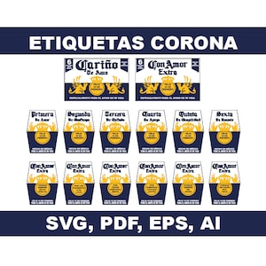 14 Corona Beer SVG labels for fathers Day 6 reasons | 14 Etiquetas corona SVG 6 razones para amarte