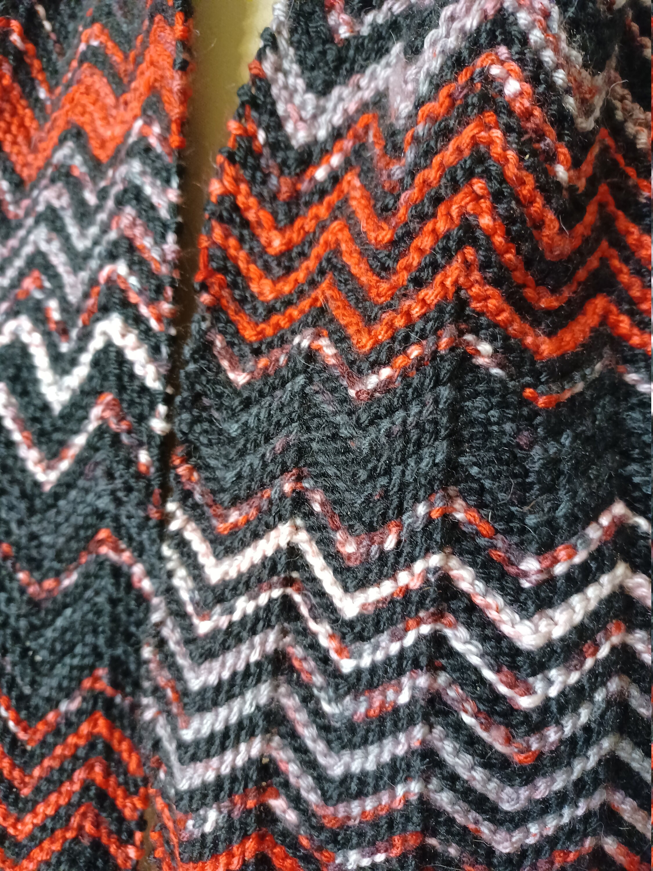 Zigzag Diamond Knit Scarf in Red and Blue Medium Size - Etsy