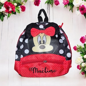 Sac à dos enfant personnalisé / idée cadeau anniversaire, rentrée scolaire / stitch, Mickey, Minnie