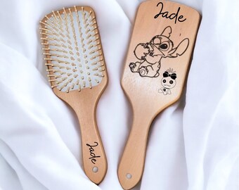 Brosse à cheveux en bois personnalisée - Coffret cadeau brosse à cheveux - Brosse à cheveux personnalisée - Accessoires pour cheveux