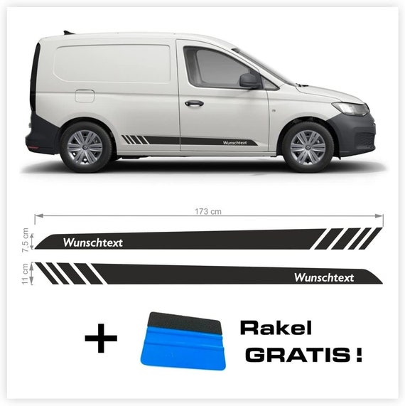 Side Stripe Sticker With Desired Text or Company Name, Suitable for VW Caddy,  Car Sticker for Tuning, Personalized Car Lettering 