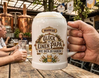 Personalized beer mug with name - Happiness is having a dad like you - Gift for beer drinkers, Father's Day, birthday, beer lovers